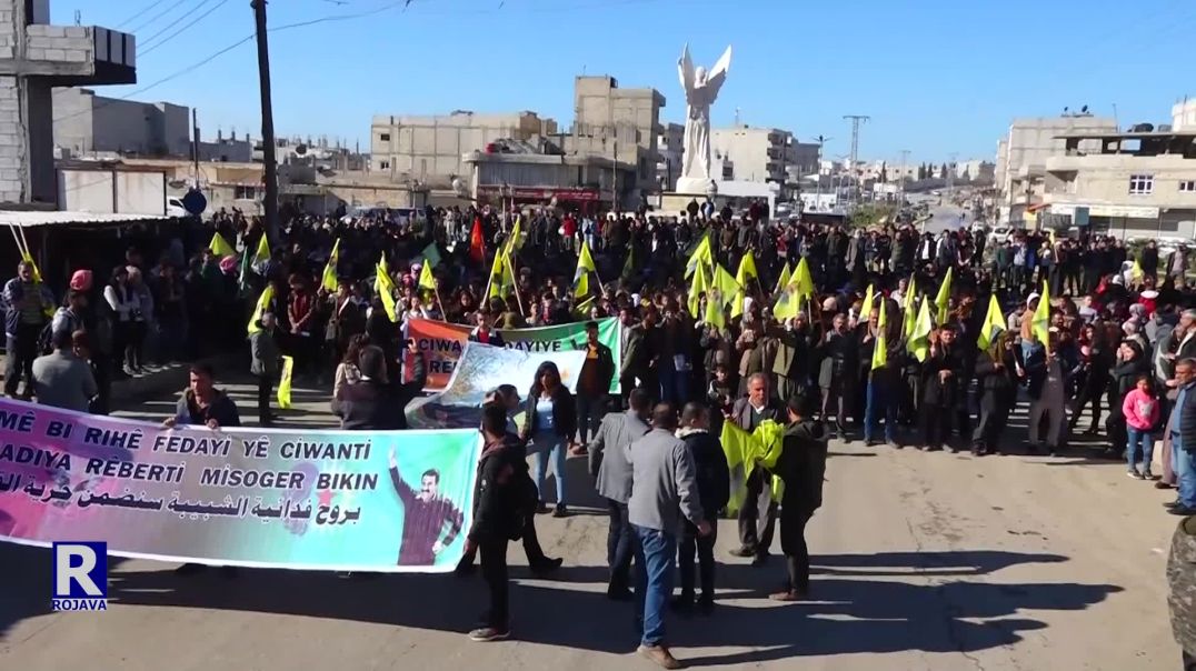 ⁣الآلاف في إقليم الفرات ينددون بالعزلة على القائد أوجلان ويطالبون بحريته الجسدية