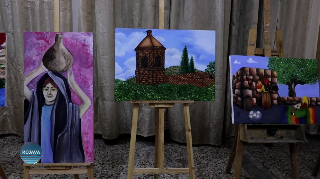 افتتاح معرض "عفرين في القلب" للفن التشكيلي في حي الشيخ مقصود بحلب