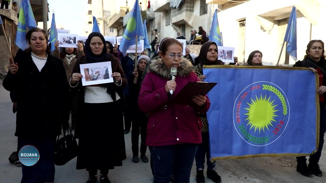 ⁣مجلس المرأة في مدينة حلب يندد بهجمات دولة الاحتلال التركية ومرتزقتها على إقليم شمال وشرق سوريا