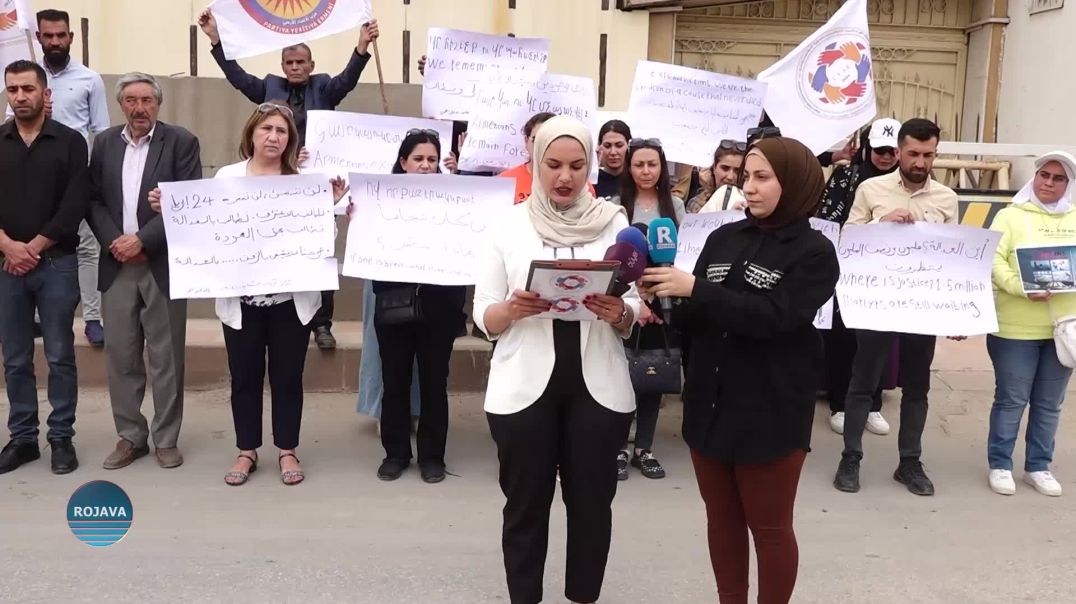 ⁣إحياء الذكرى الـ110 للإبادة الأرمنية أمام مقر الأمم المتحدة في قامشلو و بمحاسبة دولة الاحتلال