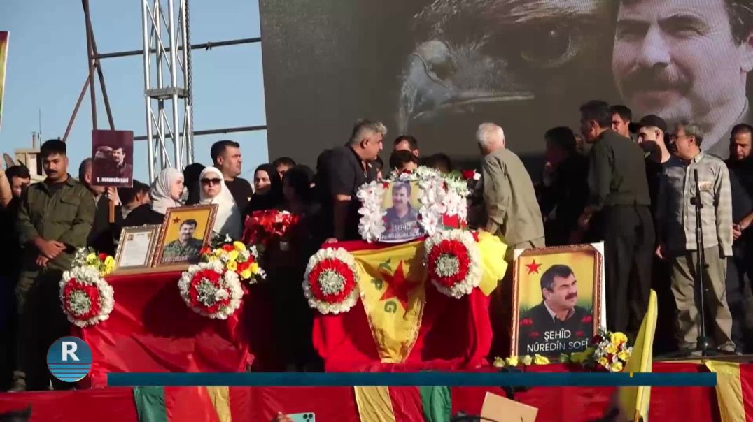 ⁣بحشود غفيرة.. اهالي شمال وشرق سوريا يودعون الشهيد نور الدين صوفي الى مثواه الاخير في قامشلو