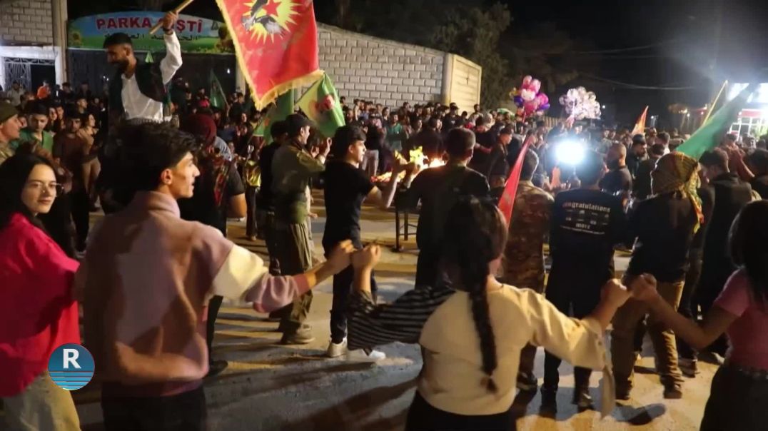 ⁣⁣إيقاد شعلة نوروز في قامشلو رفضاً لمرسوم الحكومة الانتقالية
