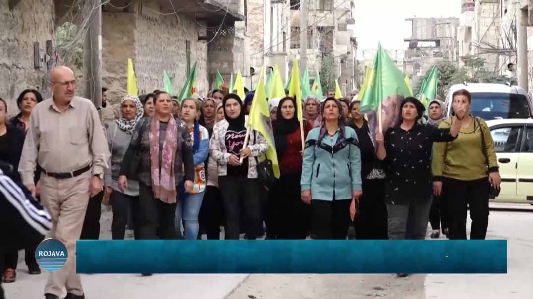 ⁣أهالي الشيخ مقصود والأشرفية يقدمون واجب العزاء لذوي المقاتلة جيا هوزان