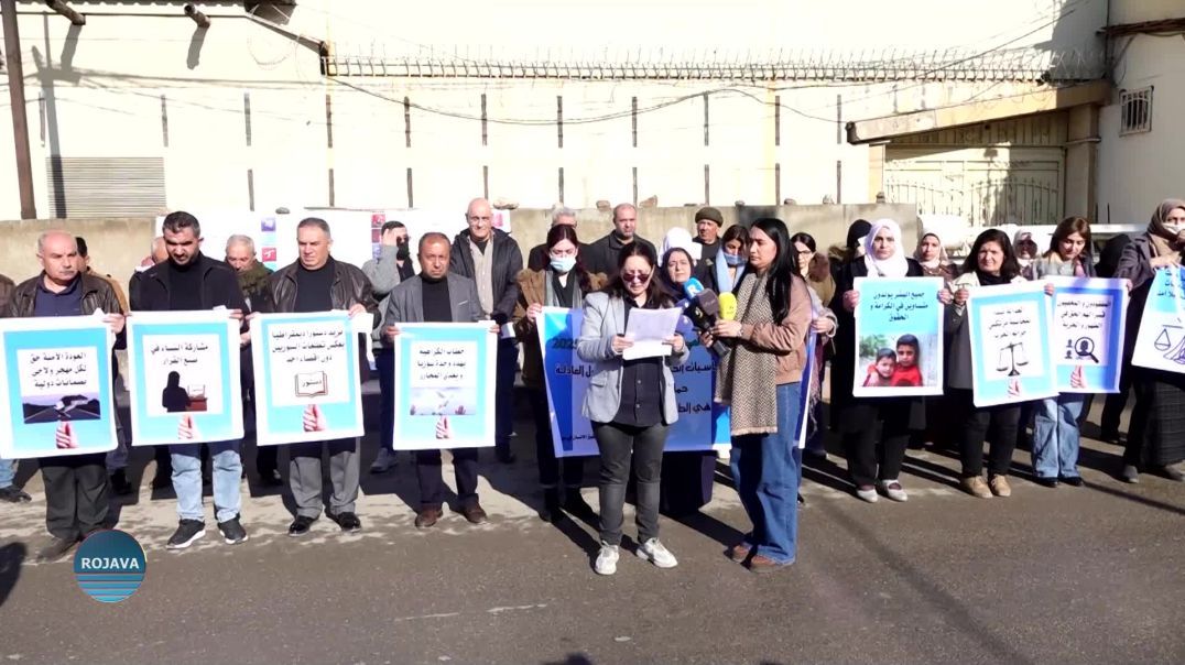 منظمات حقوقية تطالب من أمام مقر الأمم المتحدة في قامشلو  بالعودة الآمنة لمهجّري المناطق المحتلة