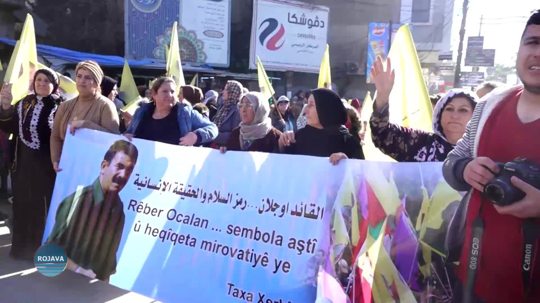 Bi Hezaran Şêniyên Kantona Cizîrê Azadiya Rêber Apo Xwestin