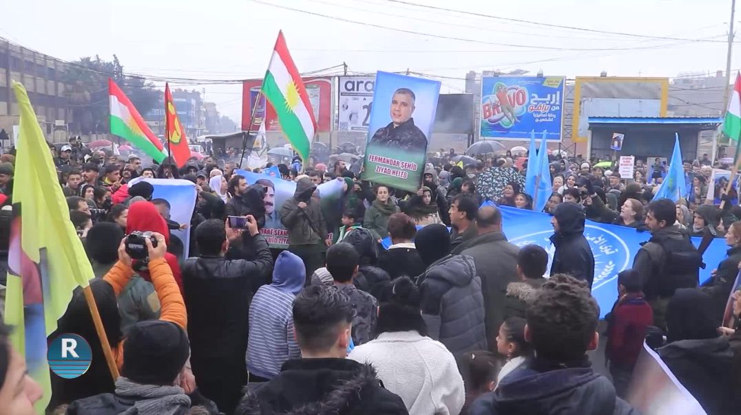⁣مسيرة جماهيرية حاشدة في قامشلو وإغلاق تام وحداد على أرواح شهداء مقاومة الشيخ مقصود والأشرفية