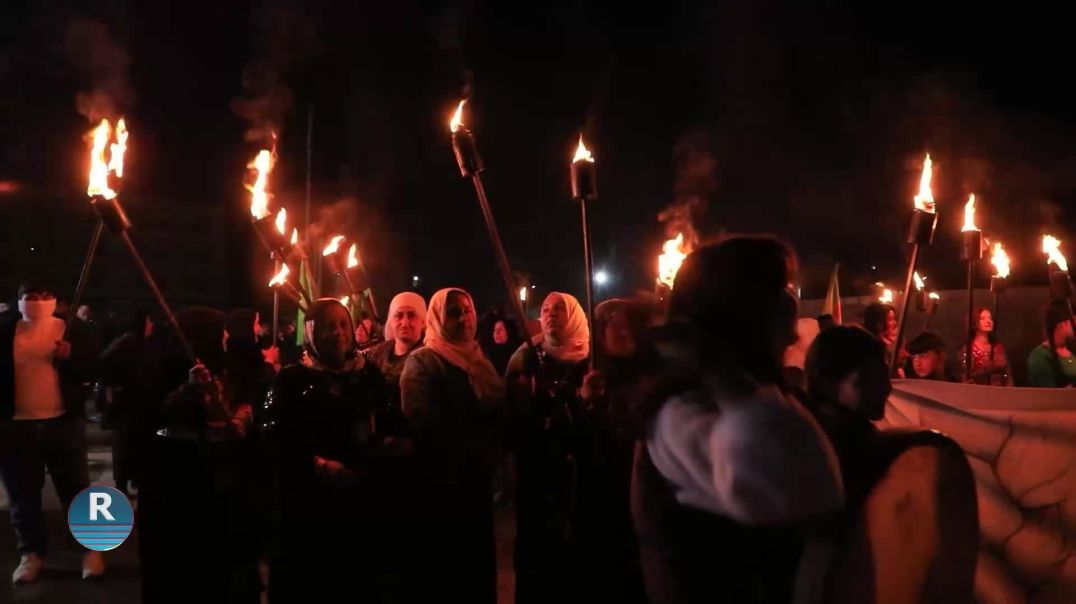 ⁣ضمن فعاليات اليوم العالمي للمرأة.. نساء قامشلو يحيين الـ 8 من آذار بمسيرة مشاعل