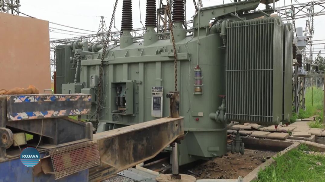⁣استمرار أعمال تركيب محوّلة جديدة في محطة قامشلو الشمالية باستطاعة 20 ميغاواط