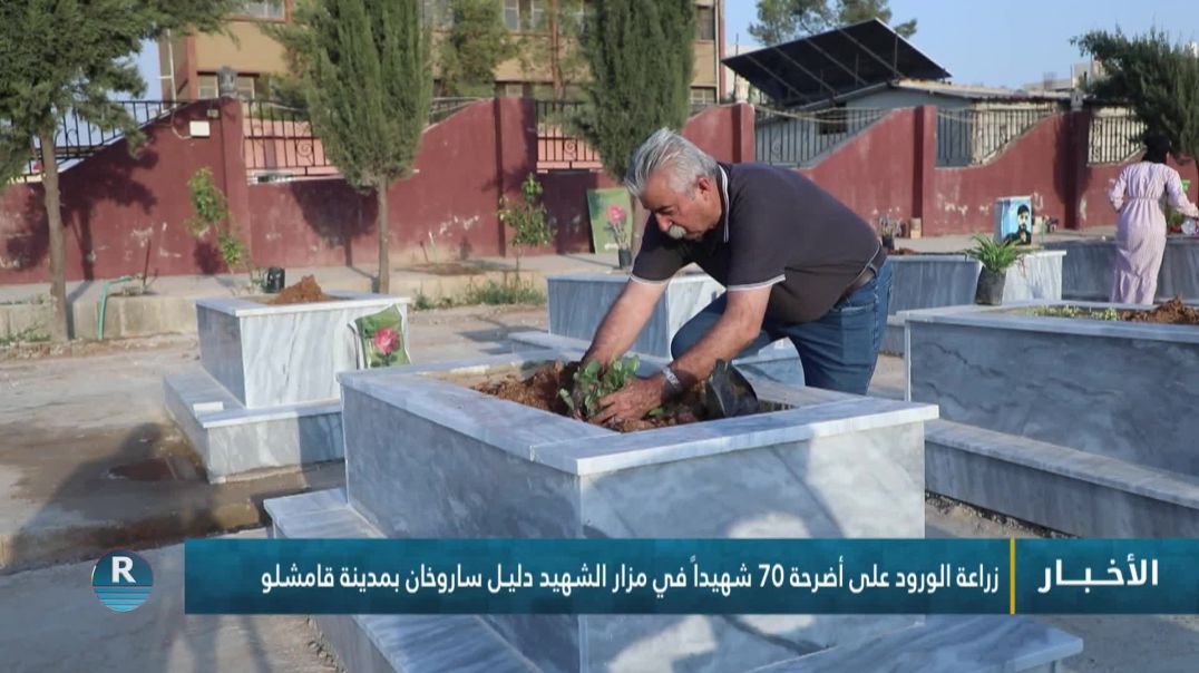 ⁣زراعة الورود على أضرحة 70 شهيداً في مزار الشهيد دليـل ساروخان بمدينة قامشلو