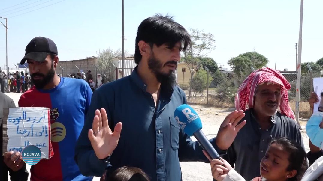 احتجاج لمهجري سري كانيه وقرى تل تمر للمطالبة بتسريع عودتهم الآمنة إلى ديارهم
