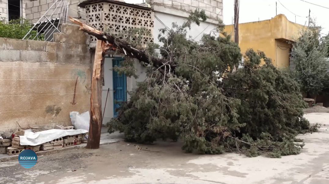 ⁣قامشلو.. أضرار في المنازل والممتلكات الخاصة والعامة جراء العاصفة المطرية والهوائية الشديدة